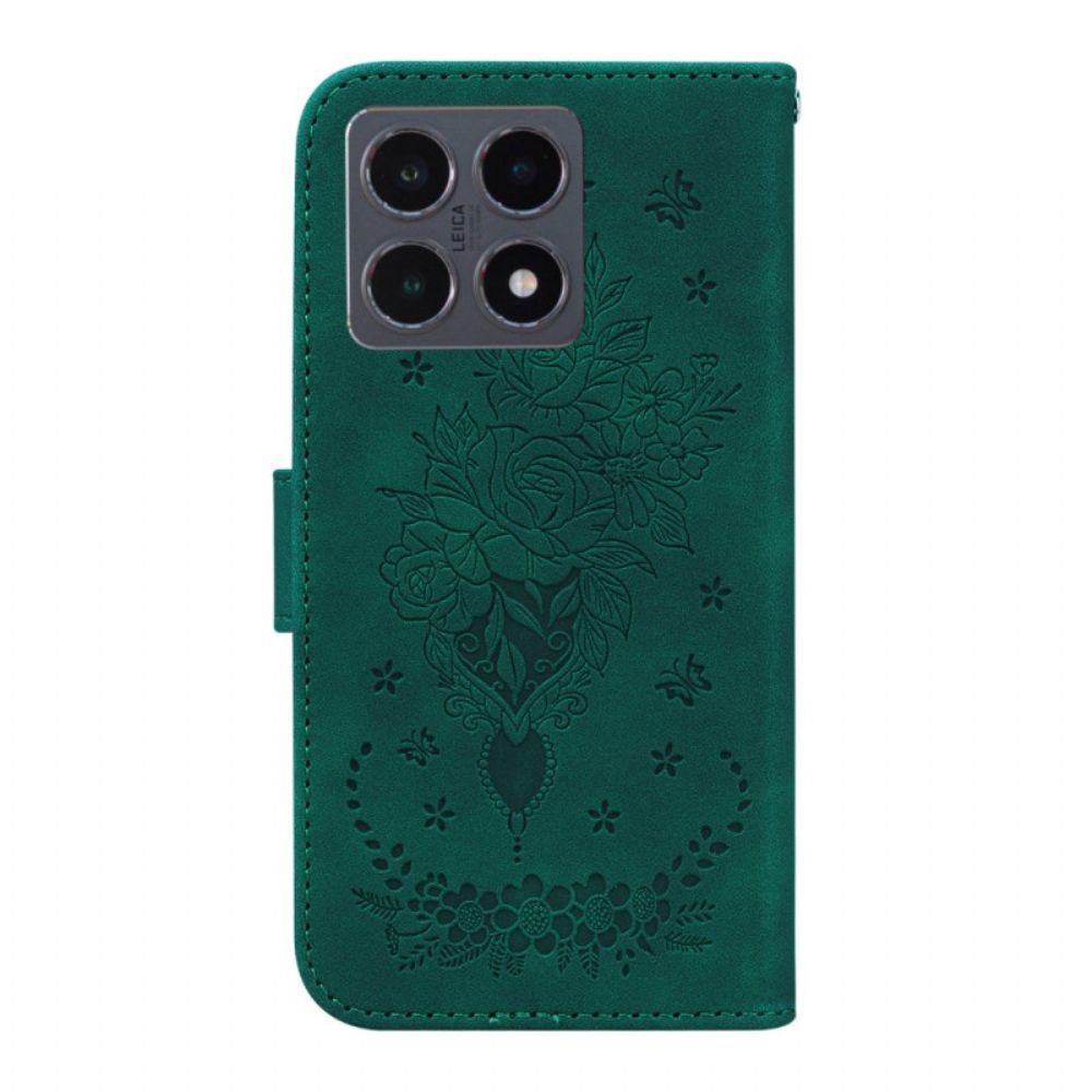 Leren Hoesje Xiaomi 15t Rozenprint