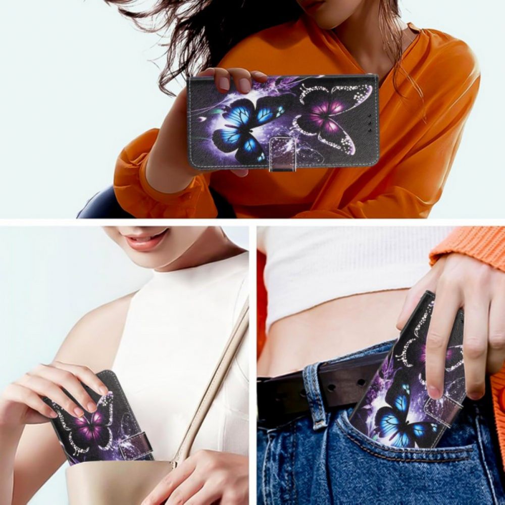 Leren Hoesje Xiaomi 15t Twee Vlinders Bescherming Hoesje