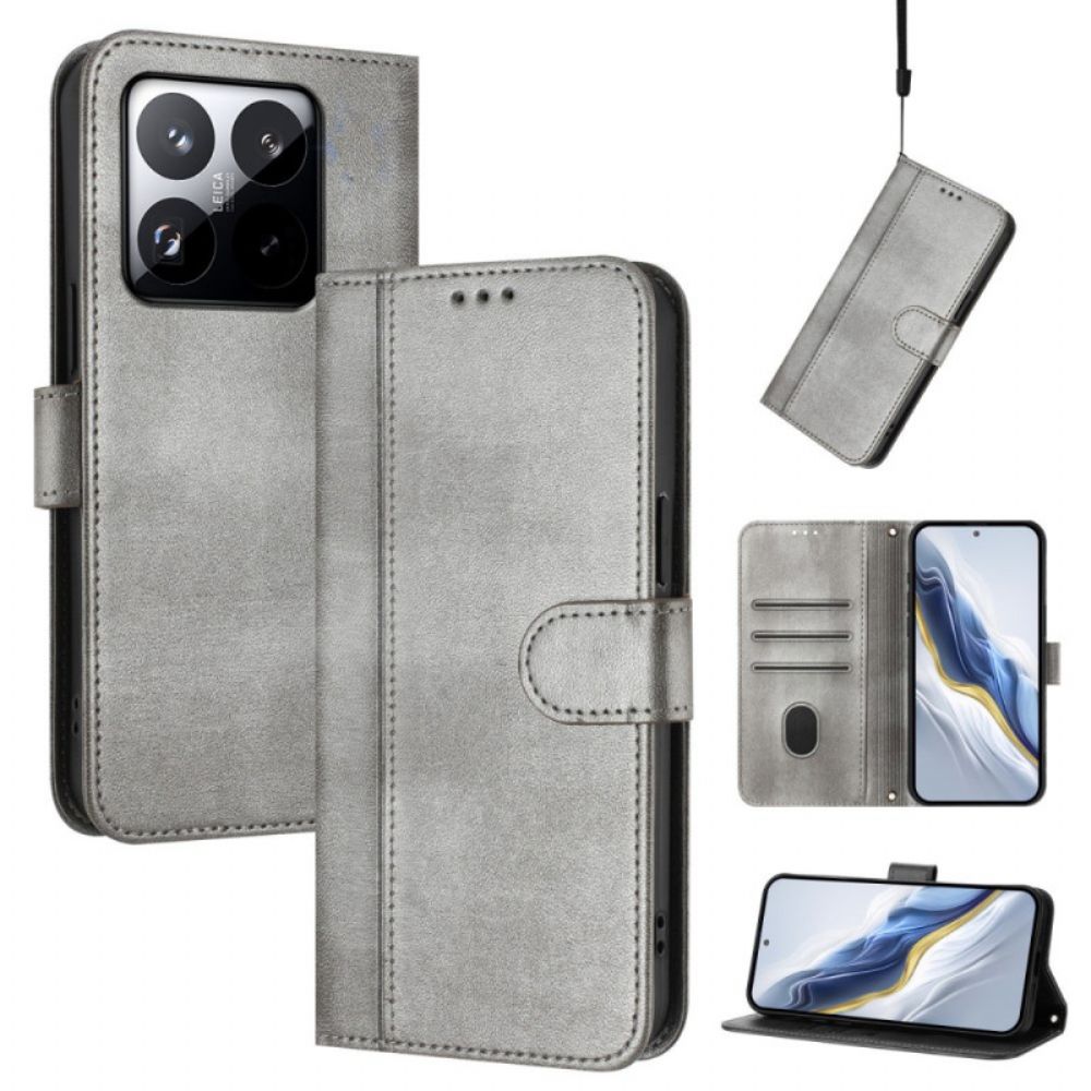 Leren Hoesje Xiaomi 15t Vintage Portemonnee Bescherming Hoesje