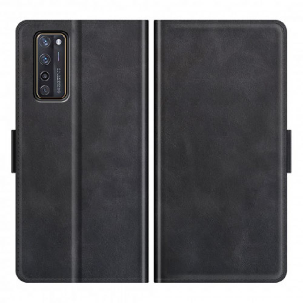 Leren Hoesje voor ZTE Axon 20 4G / 5G Folio-hoesje Klassieke Dubbele Klep