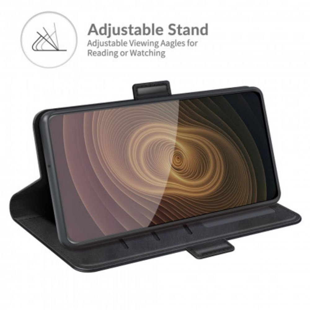 Leren Hoesje voor ZTE Axon 20 4G / 5G Folio-hoesje Klassieke Dubbele Klep