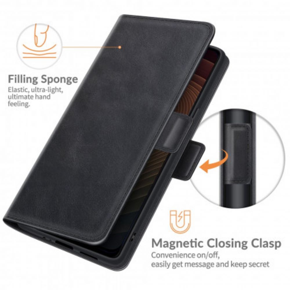 Leren Hoesje voor ZTE Axon 20 4G / 5G Folio-hoesje Klassieke Dubbele Klep