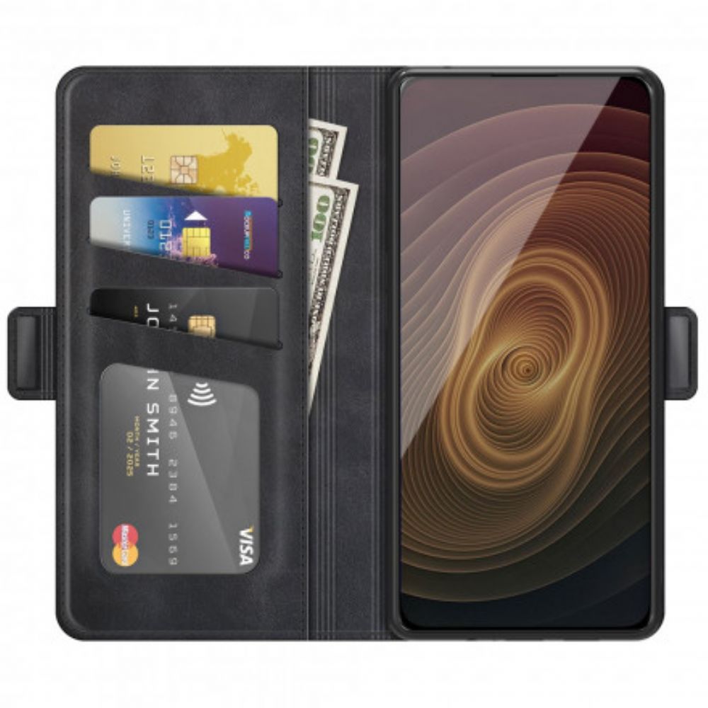 Leren Hoesje voor ZTE Axon 20 4G / 5G Folio-hoesje Klassieke Dubbele Klep