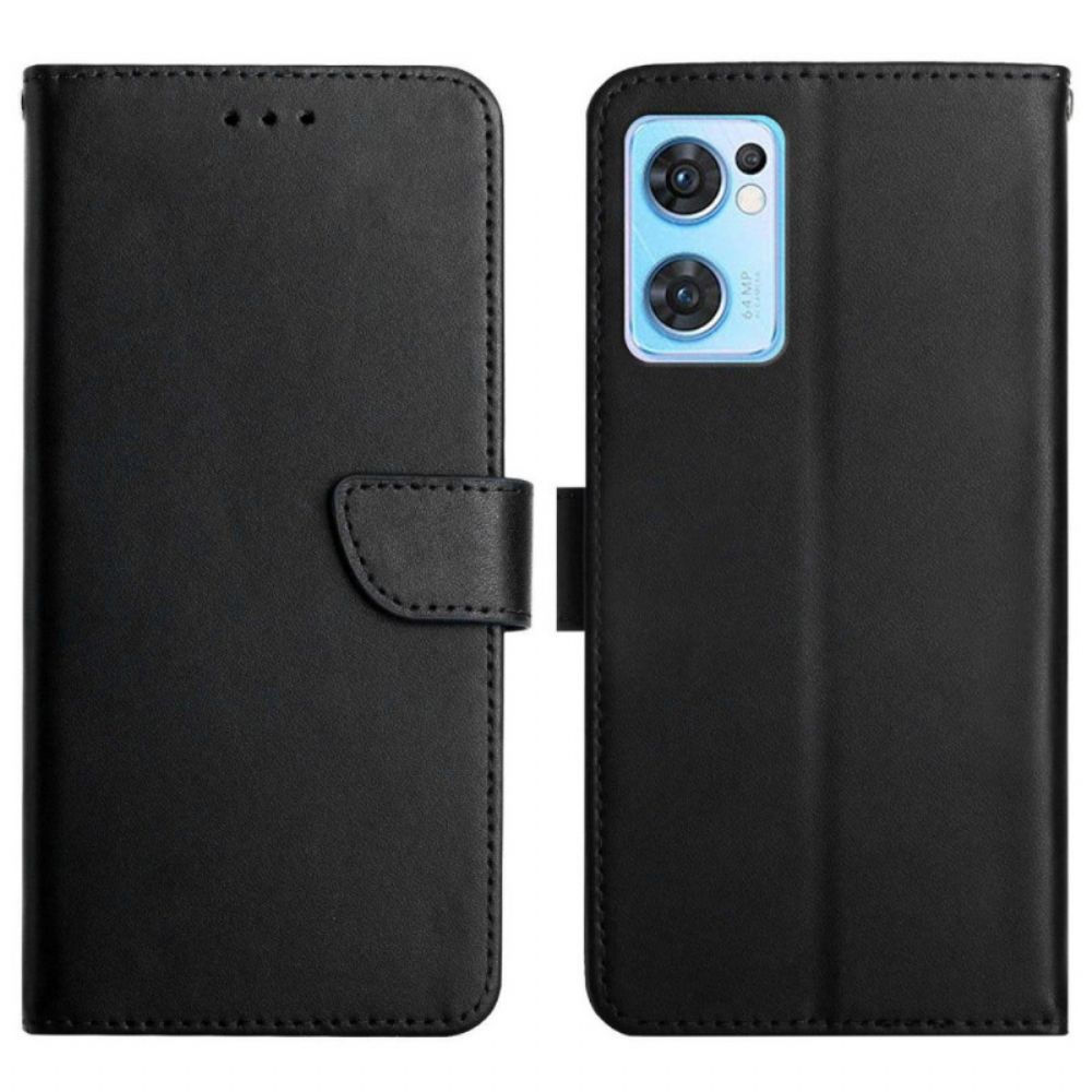 Folio-hoesje voor Oppo Find X5 Lite Echt Nappaleer