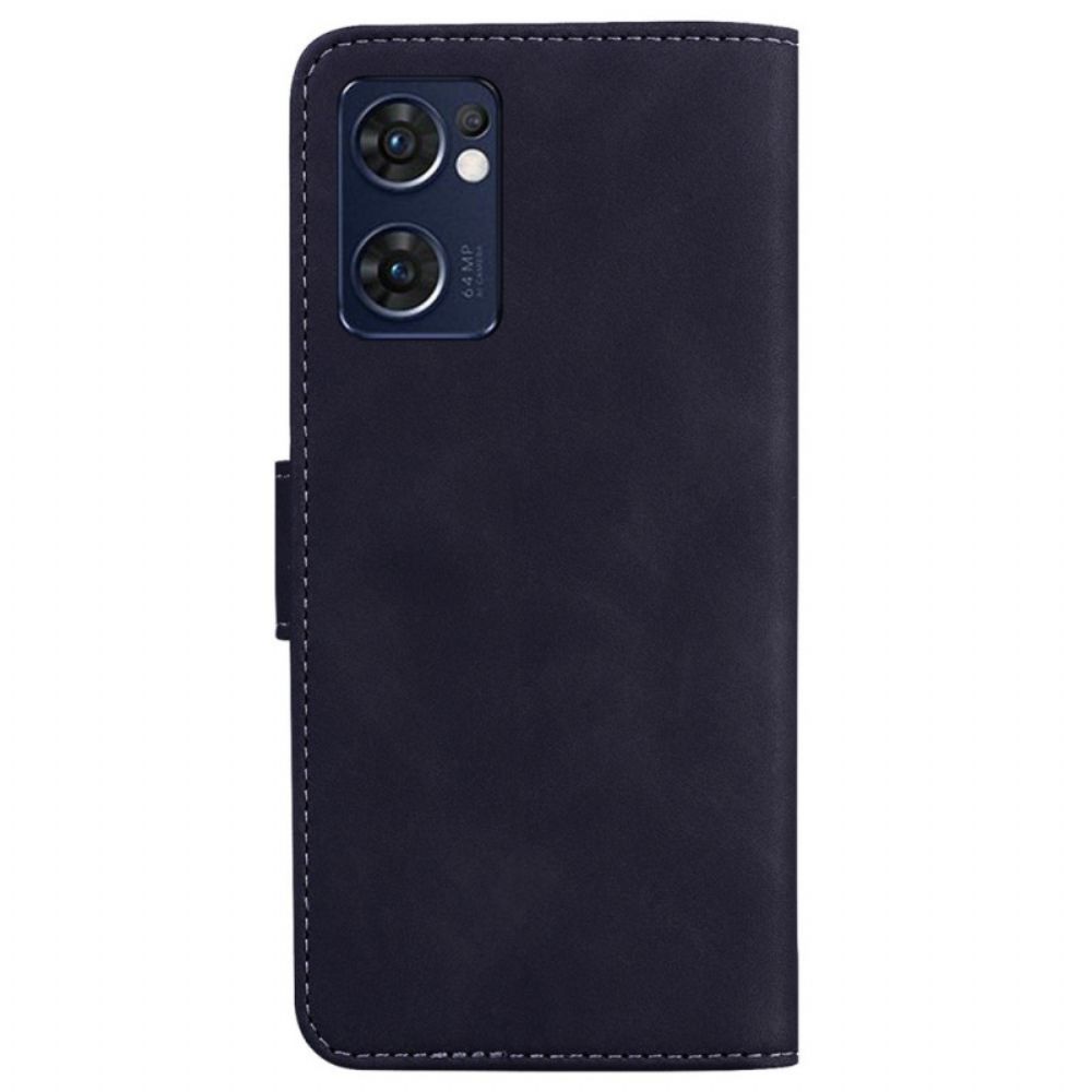 Folio-hoesje voor Oppo Find X5 Lite Vlinderhuid-aanraking
