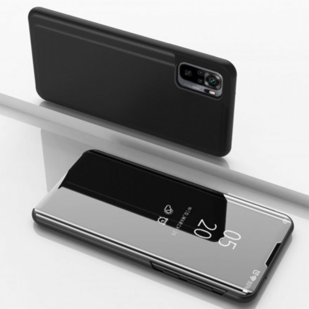 Bescherming Hoesje voor Xiaomi Redmi Note 10 / 10S Spiegel En Kunstleer