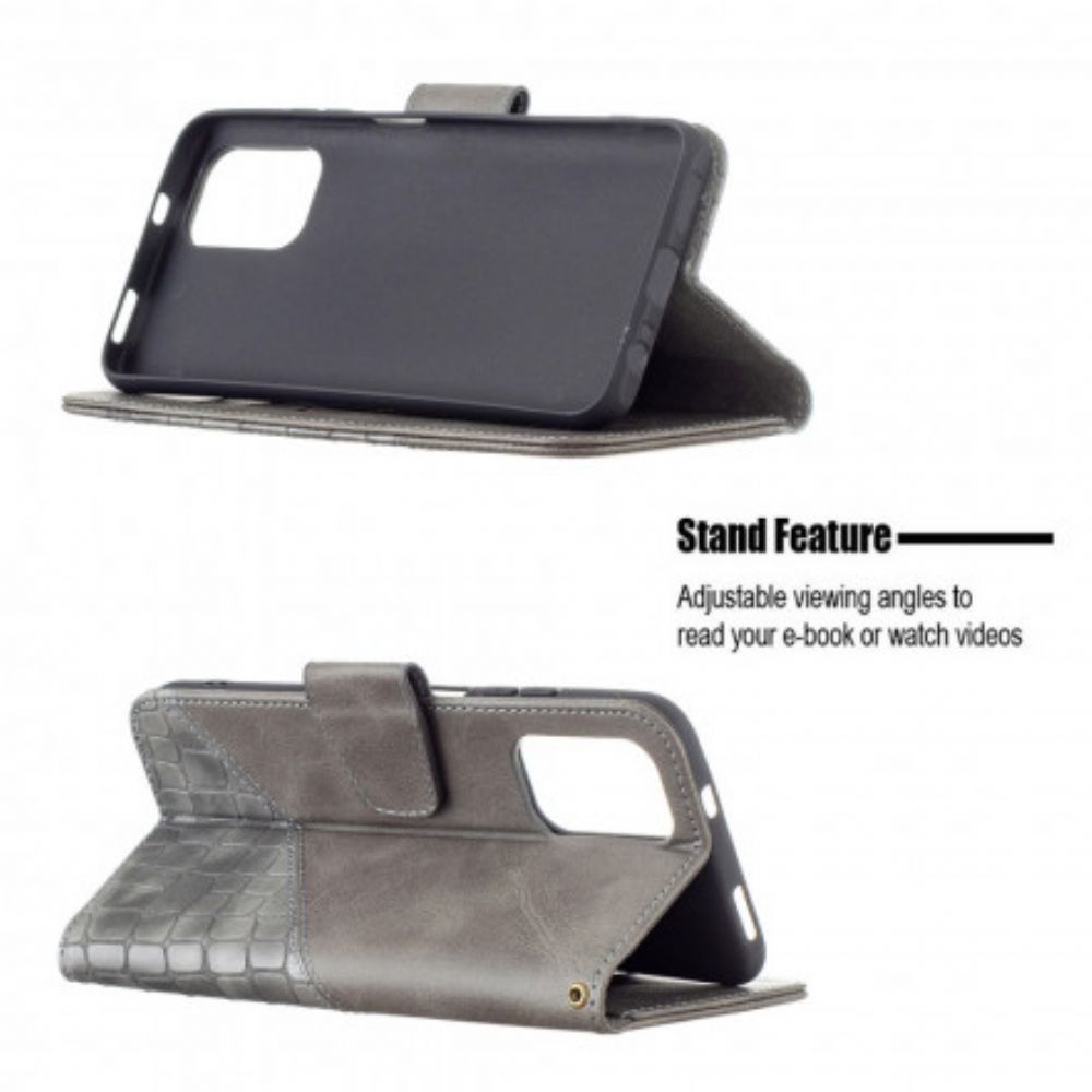 Flip Case voor Xiaomi Redmi Note 10 / 10S Klassiek Krokodillenleereffect