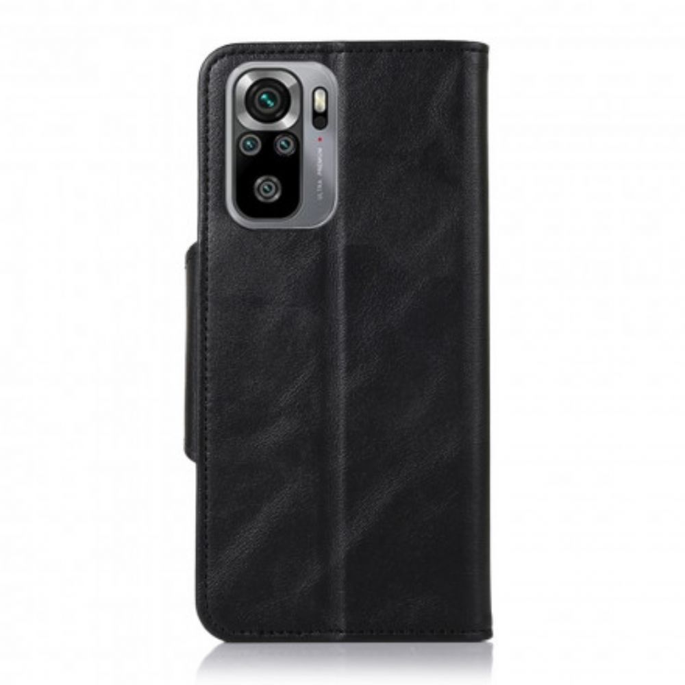 Flip Case voor Xiaomi Redmi Note 10 / 10S Knoop Van Kunstleer