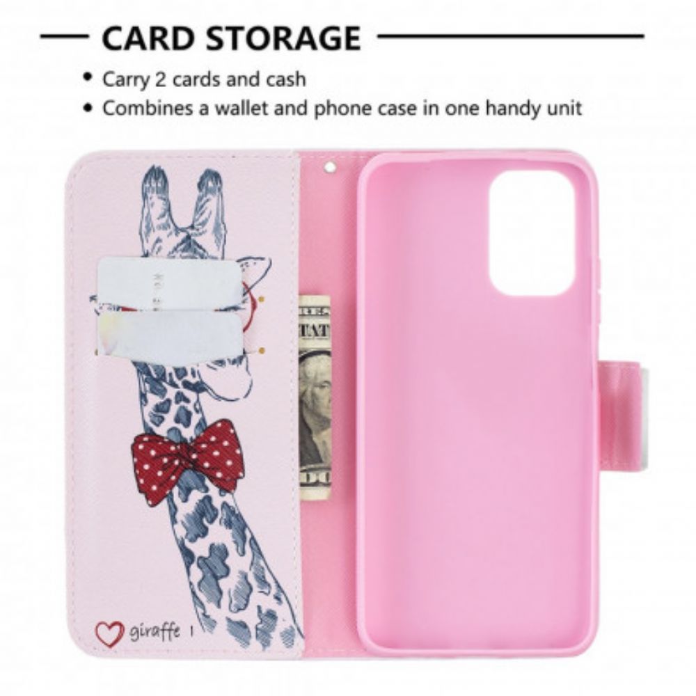 Flip Case voor Xiaomi Redmi Note 10 / 10S Nerdy Giraf