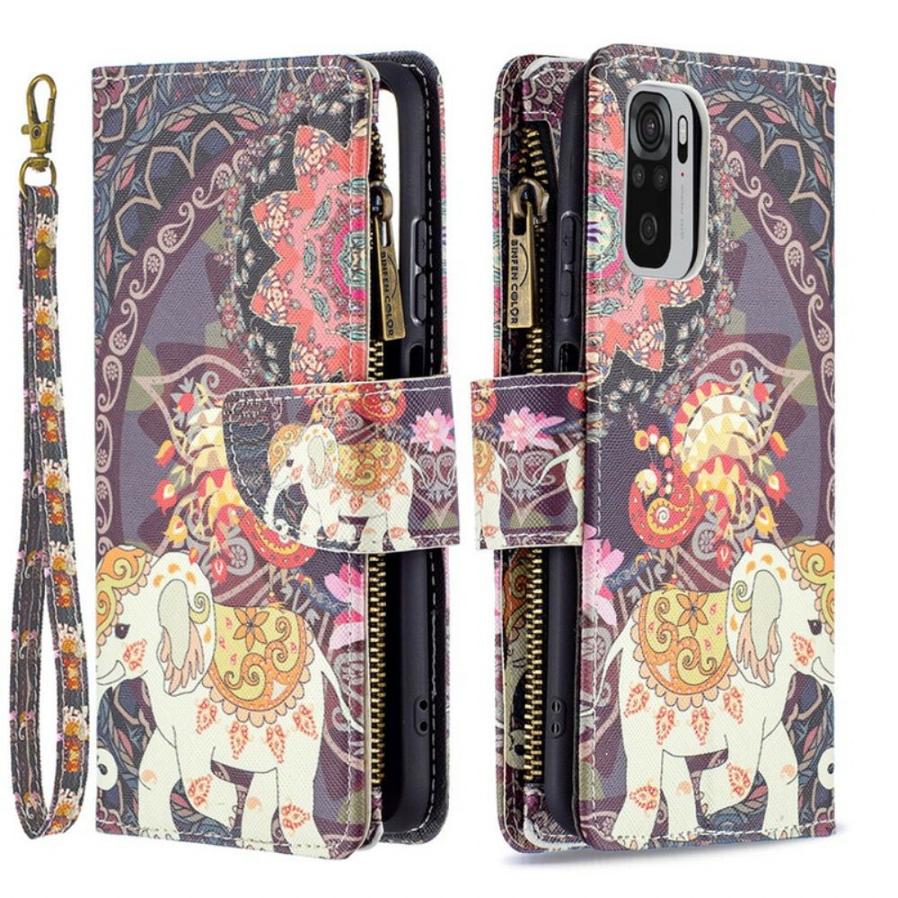 Folio-hoesje voor Xiaomi Redmi Note 10 / 10S 9 Zak Met Rits Olifant