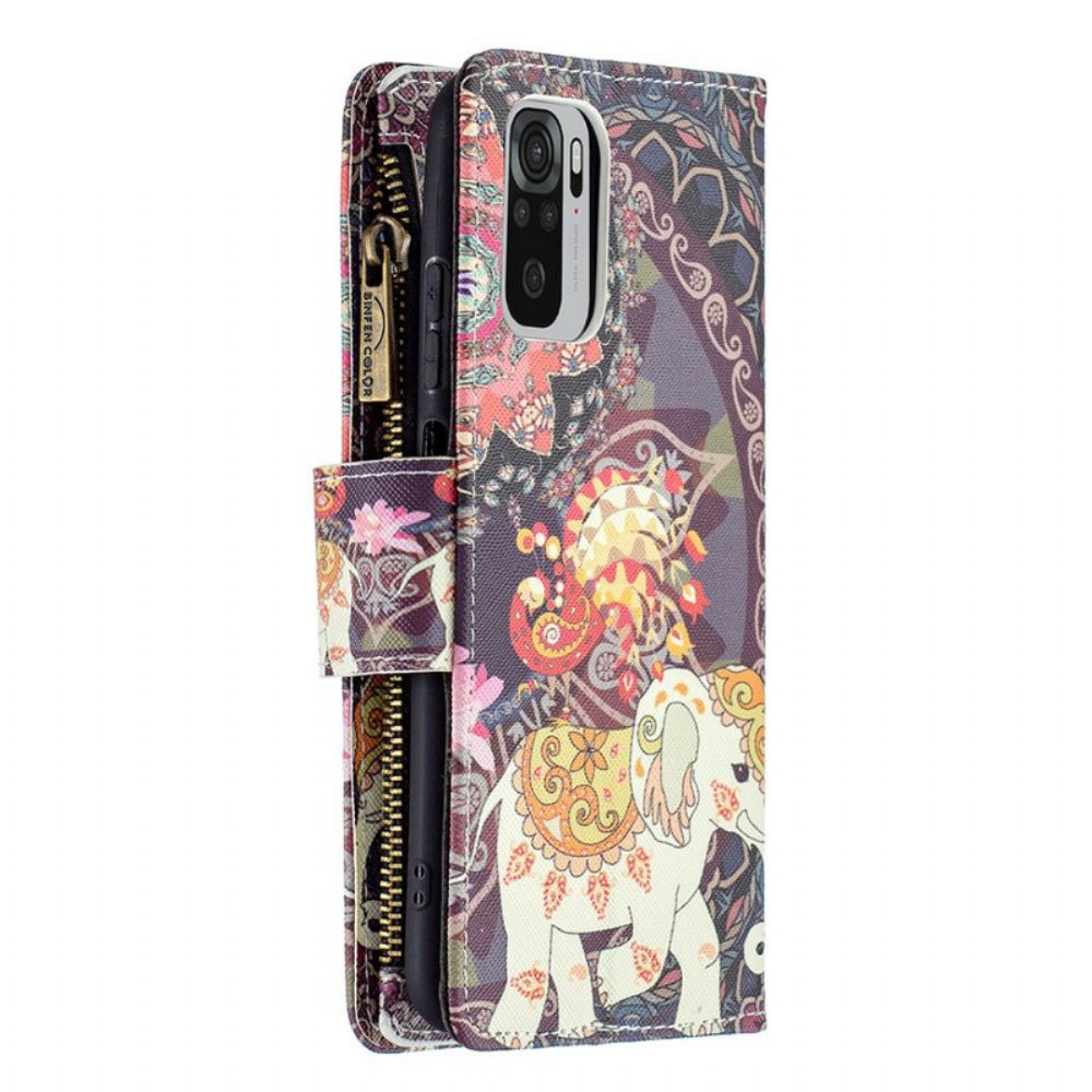 Folio-hoesje voor Xiaomi Redmi Note 10 / 10S 9 Zak Met Rits Olifant