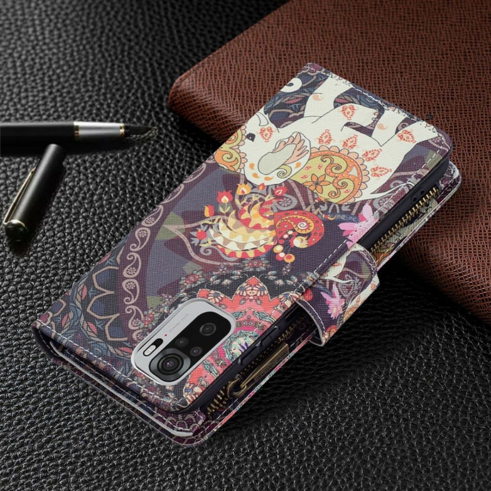 Folio-hoesje voor Xiaomi Redmi Note 10 / 10S 9 Zak Met Rits Olifant