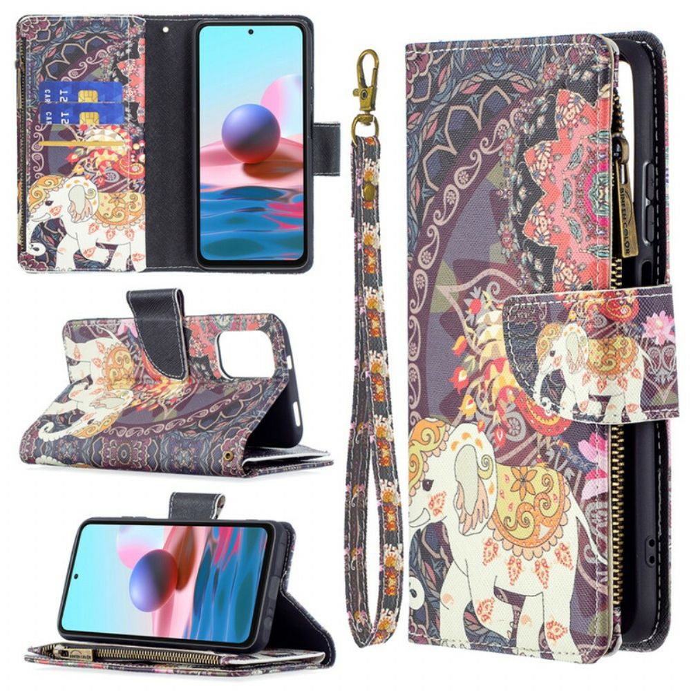 Folio-hoesje voor Xiaomi Redmi Note 10 / 10S 9 Zak Met Rits Olifant