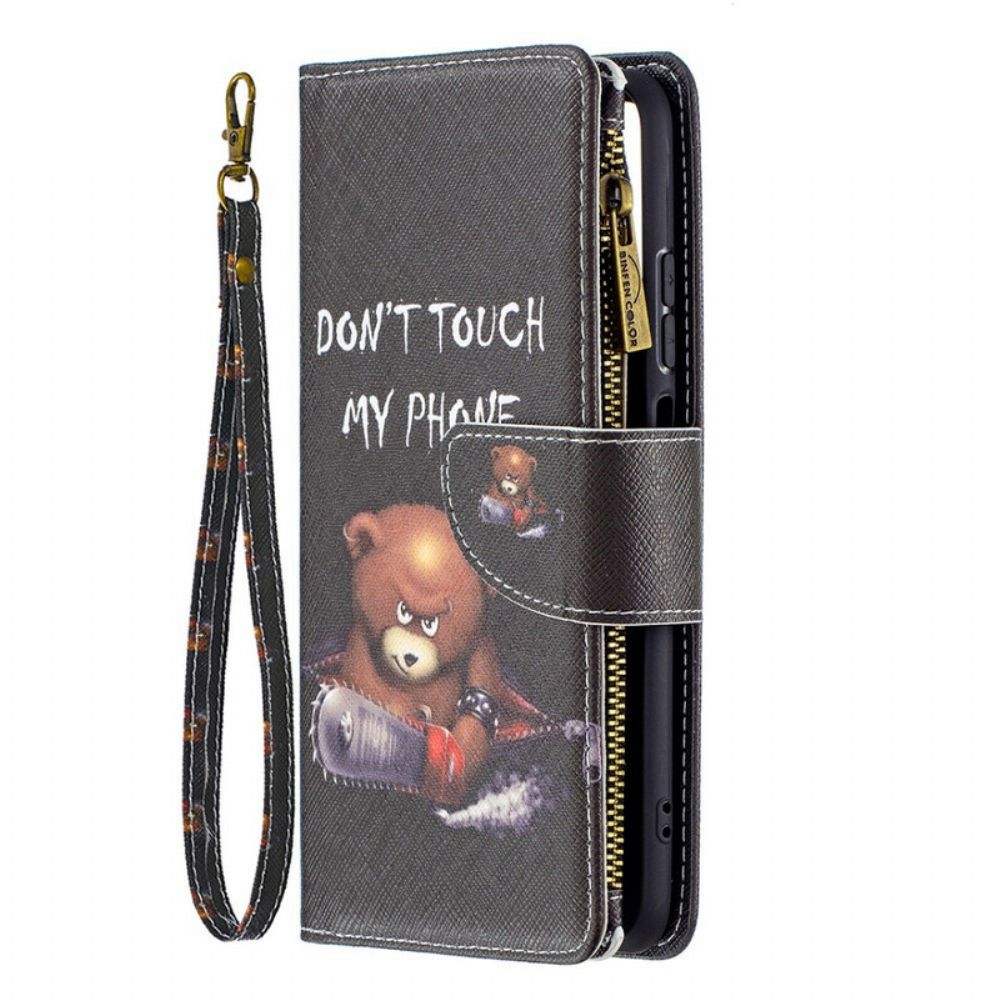 Folio-hoesje voor Xiaomi Redmi Note 10 / 10S Beerzak Met Rits