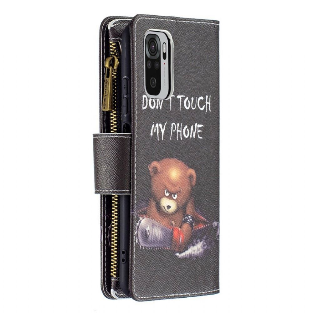 Folio-hoesje voor Xiaomi Redmi Note 10 / 10S Beerzak Met Rits