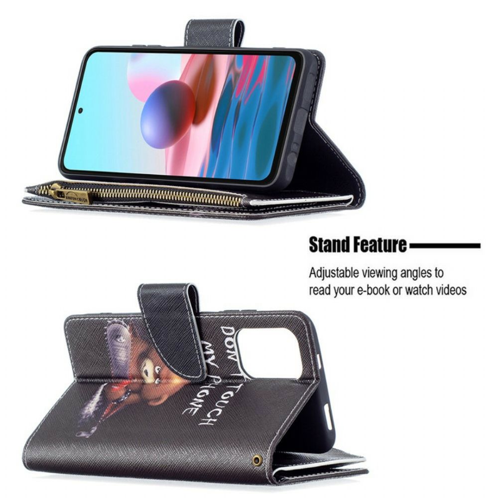 Folio-hoesje voor Xiaomi Redmi Note 10 / 10S Beerzak Met Rits
