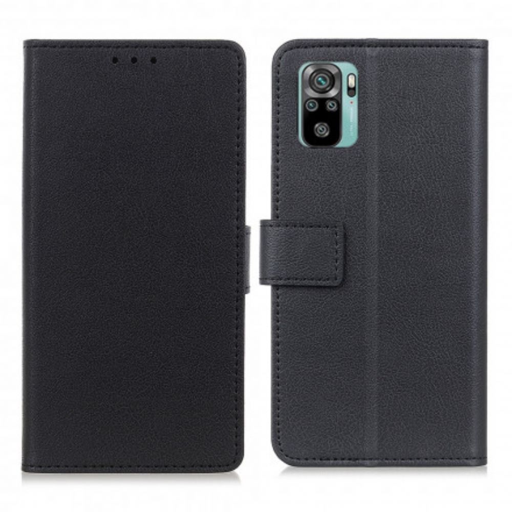 Folio-hoesje voor Xiaomi Redmi Note 10 / 10S Klassiek Kunstleer
