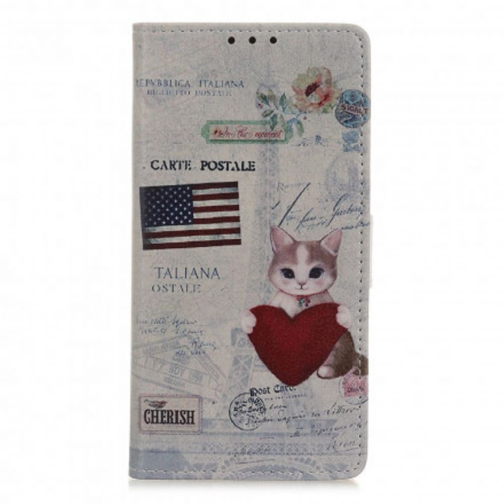 Folio-hoesje voor Xiaomi Redmi Note 10 / 10S Reizende Kat