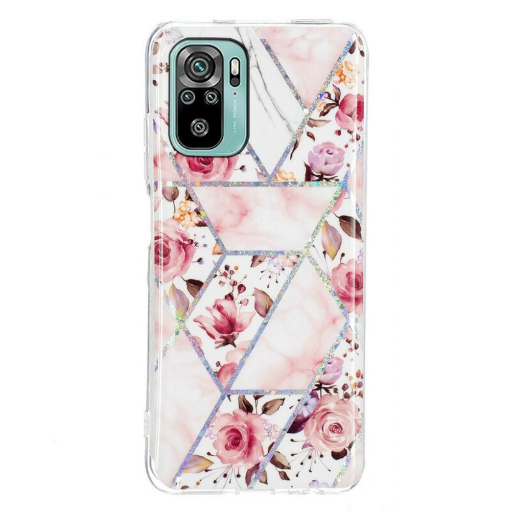 Hoesje voor Xiaomi Redmi Note 10 / 10S Marmerbloemen