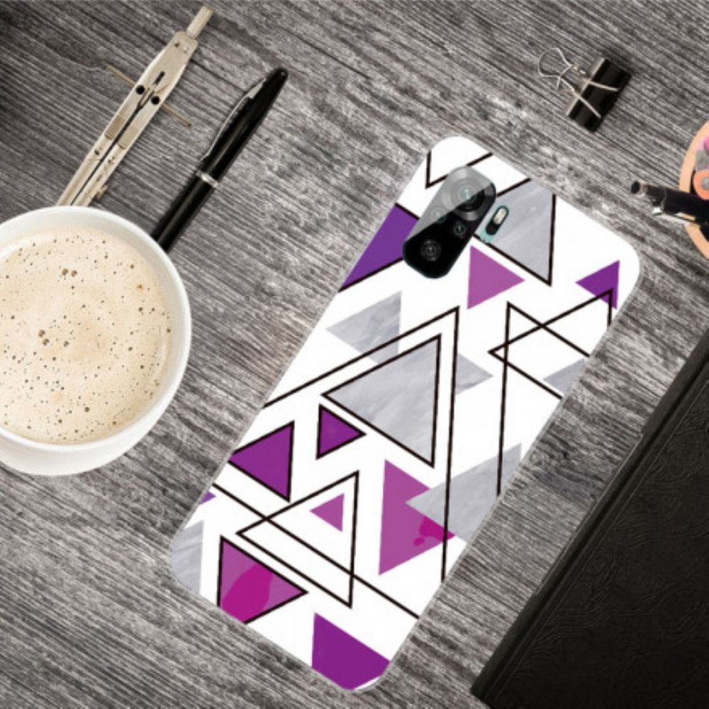 Hoesje voor Xiaomi Redmi Note 10 / 10S Marmeren Driehoeken