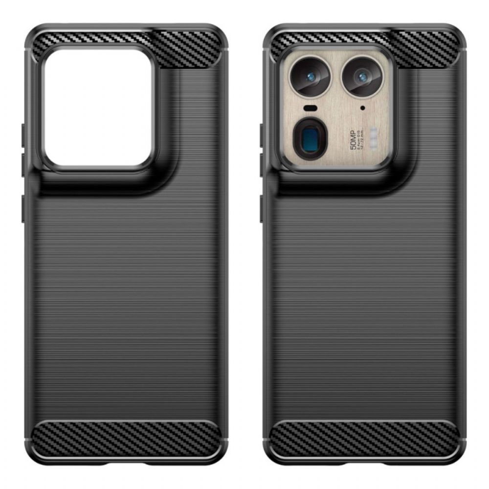 Hoesje Motorola Edge 50 Ultra Geborstelde Koolstofvezel