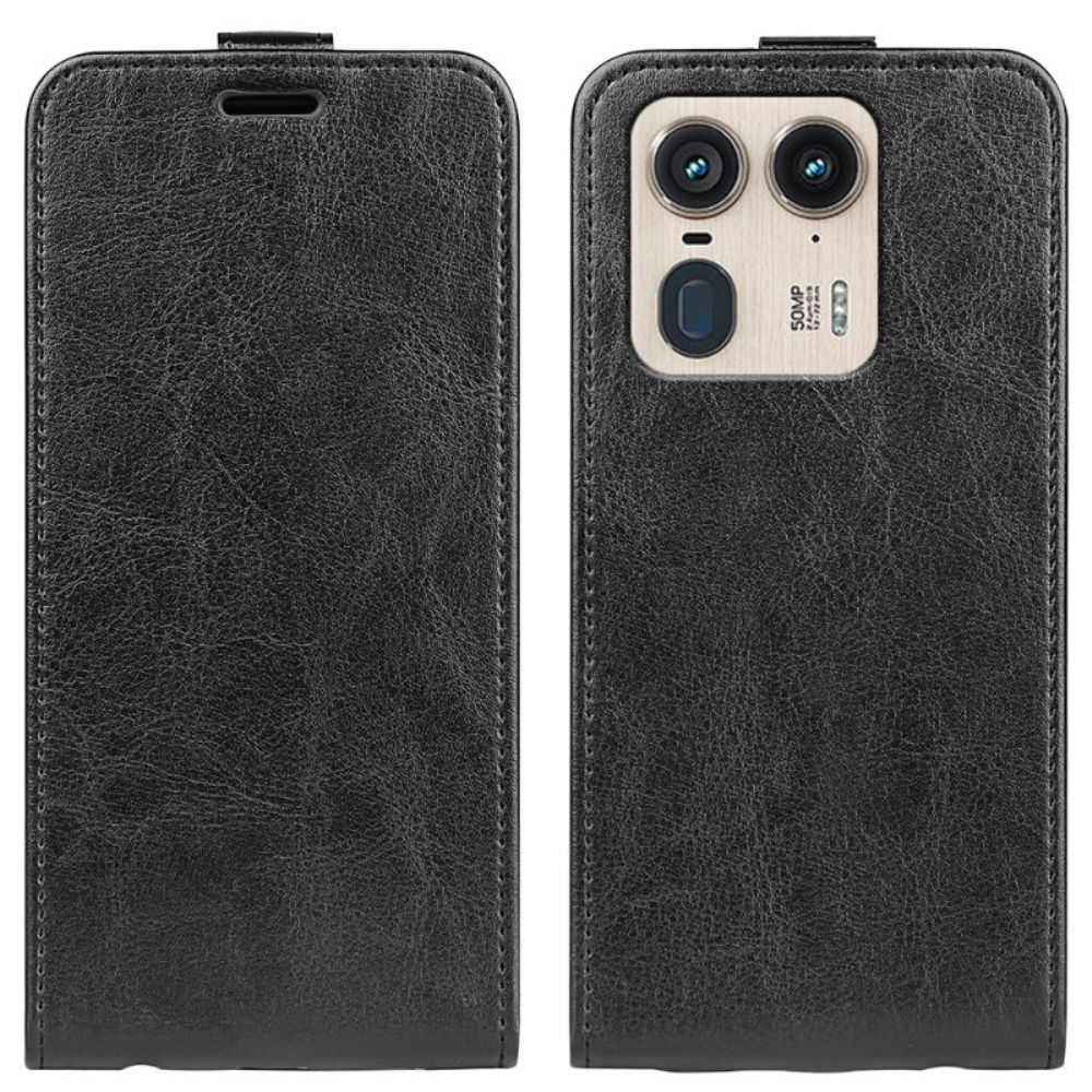 Leren Hoesje Voor Motorola Edge 50 Ultra Verticale Klep