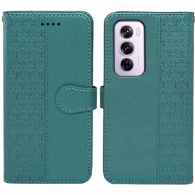 Flip Case Leren Oppo Reno 12 Pro 5g Verticale Fries Met Band