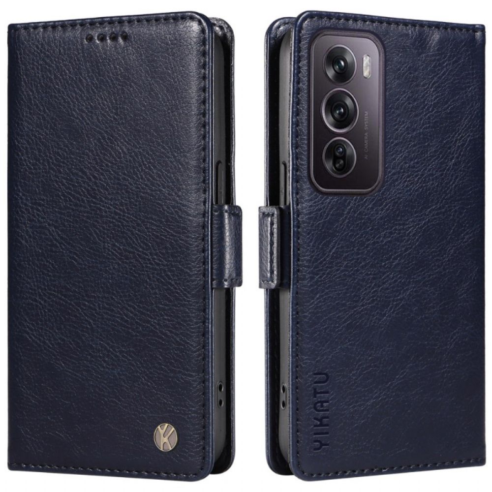Leren Hoesje Voor Oppo Reno 12 Pro 5g Vintage Yikatu