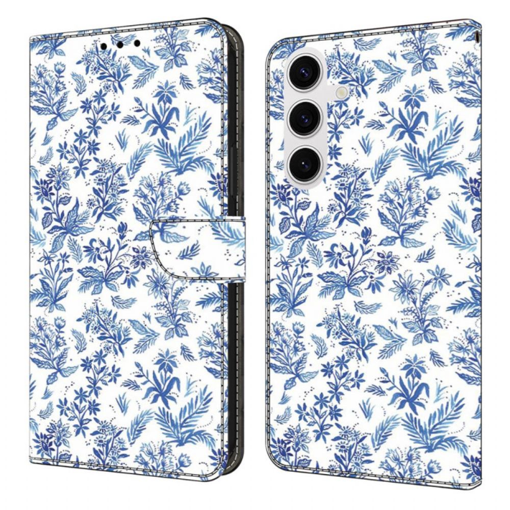Bescherming Hoesje Samsung Galaxy S25 Fe Blauwe Bloesems