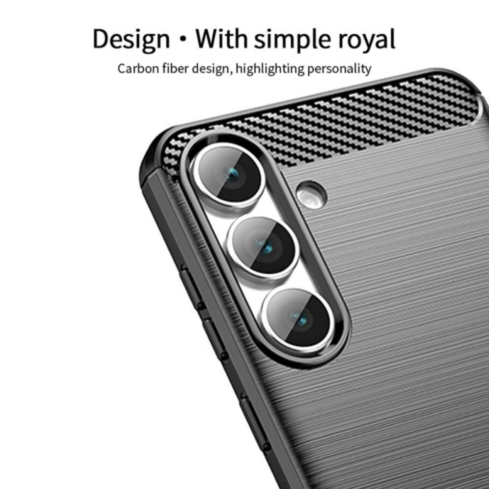 Case Hoesje Samsung Galaxy S25 Fe Telefoonhoesje Geborsteld Koolstofvezel