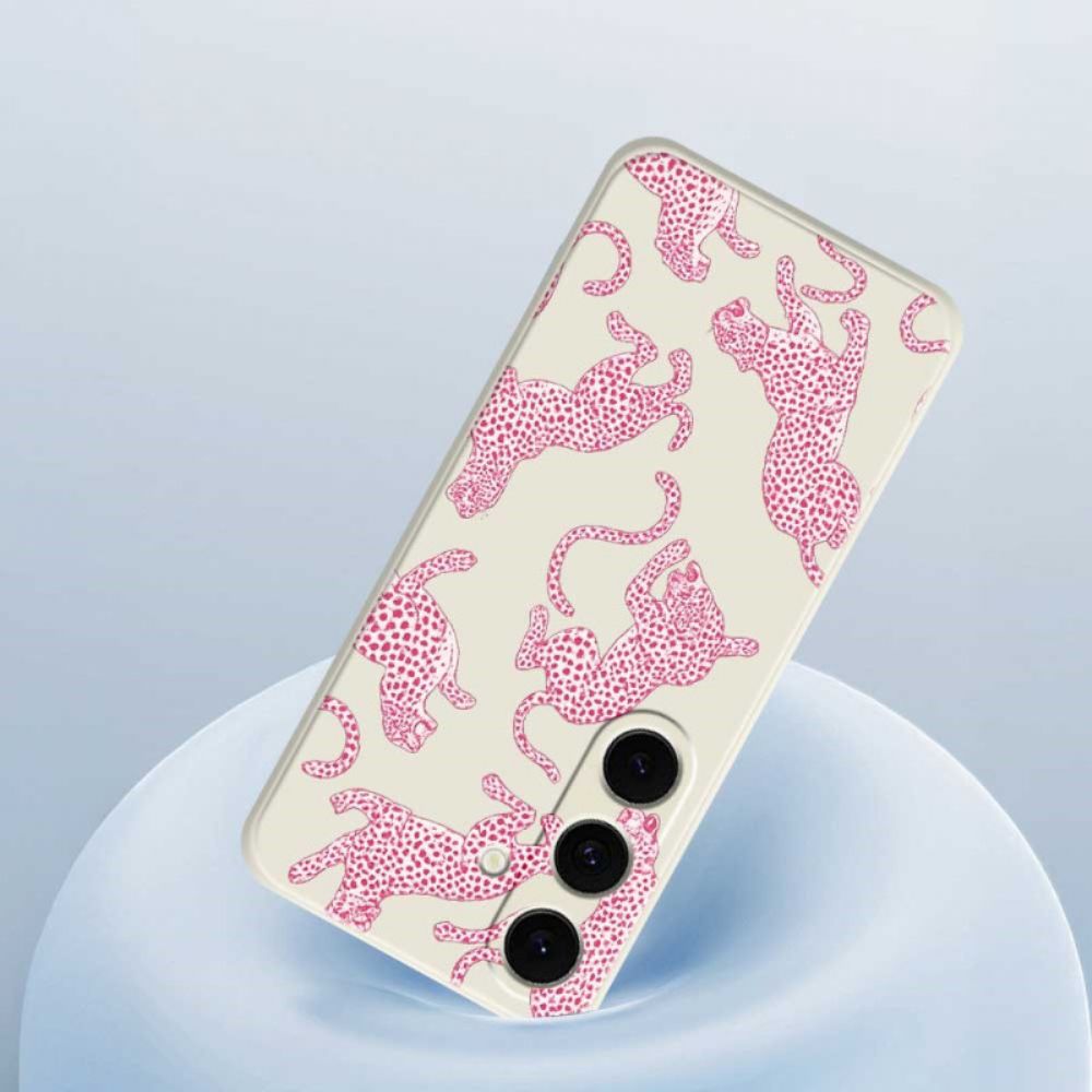 Case Hoesje Samsung Galaxy S25 Fe Telefoonhoesje Roze Luipaardprint Siliconen