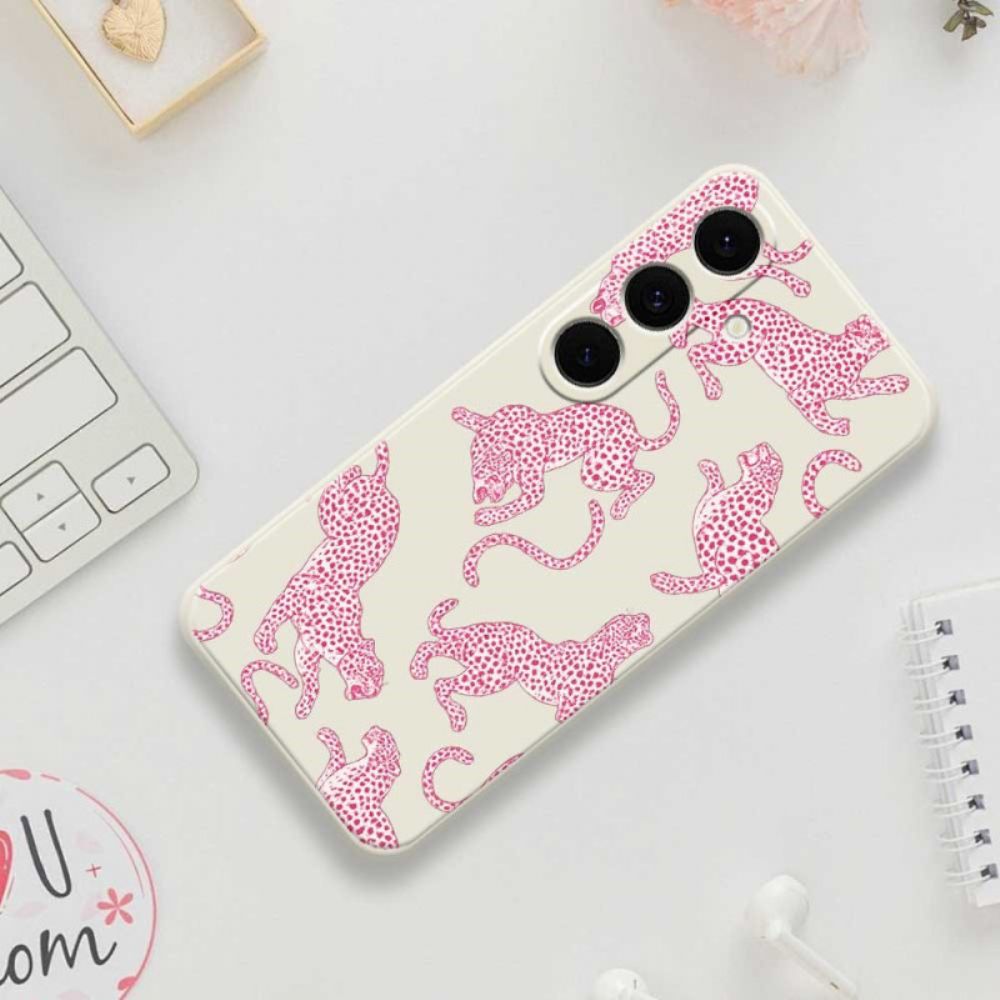 Case Hoesje Samsung Galaxy S25 Fe Telefoonhoesje Roze Luipaardprint Siliconen