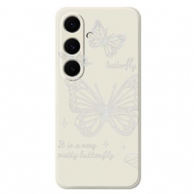 Case Hoesje Samsung Galaxy S25 Fe Telefoonhoesje Siliconen Met Witte Vlinder