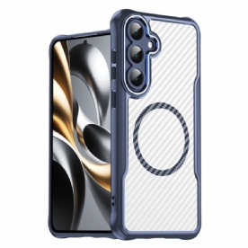 Cover Hoesje Samsung Galaxy S25 Fe Telefoonhoesje Compatibel Met Magsafe Met Koolstofvezeltextuur