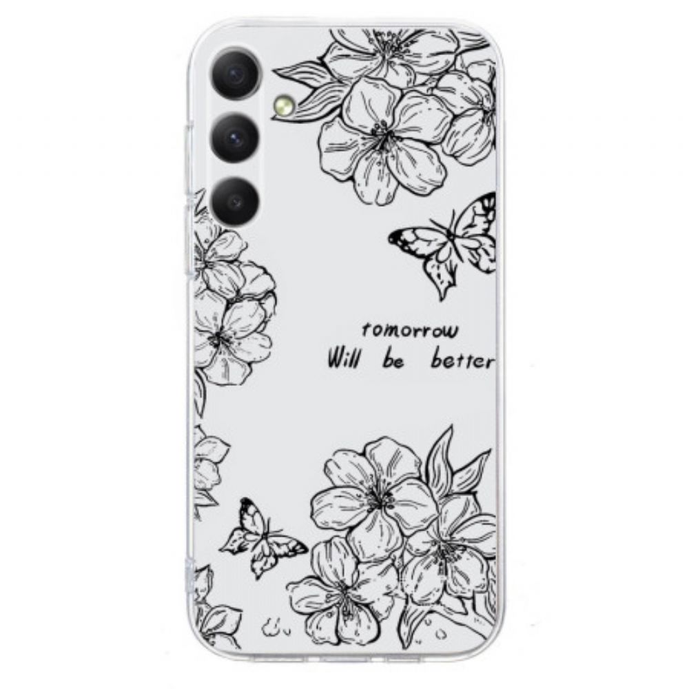 Cover Hoesje Samsung Galaxy S25 Fe Telefoonhoesje Vlinders En Bloemen