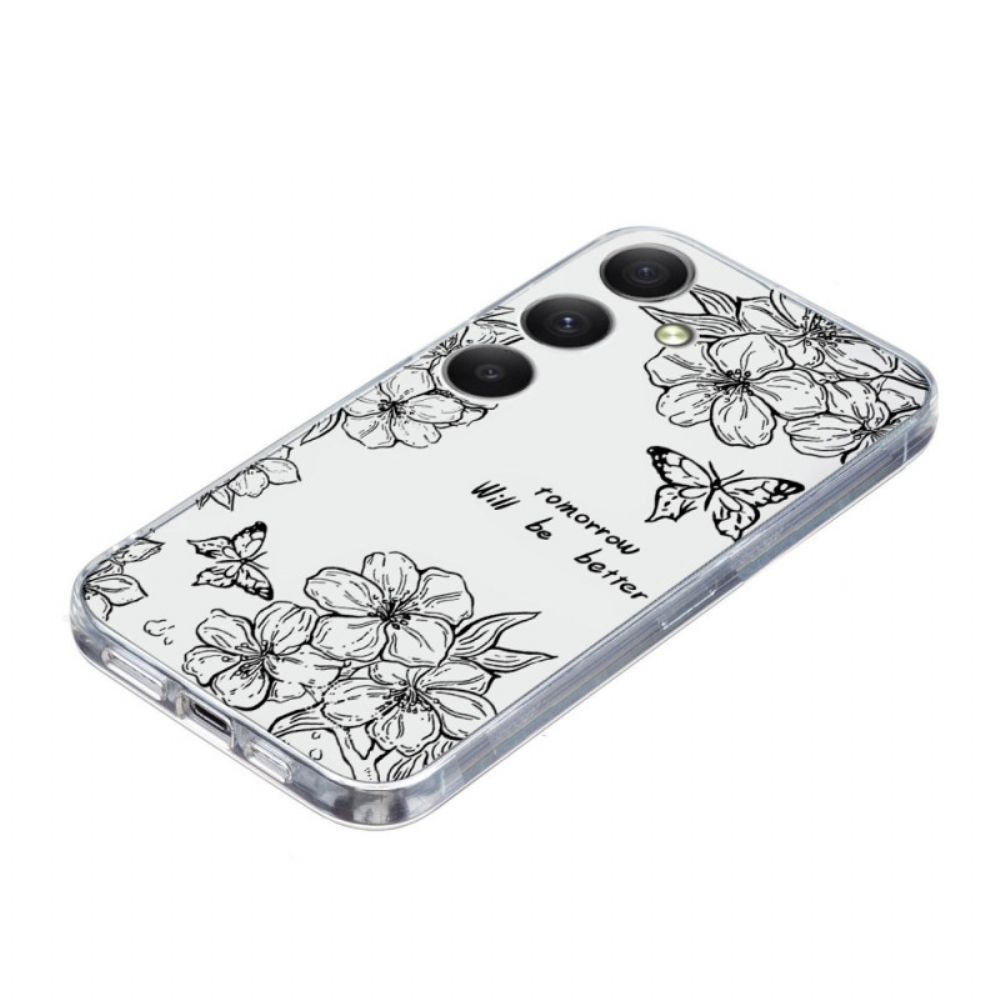 Cover Hoesje Samsung Galaxy S25 Fe Telefoonhoesje Vlinders En Bloemen