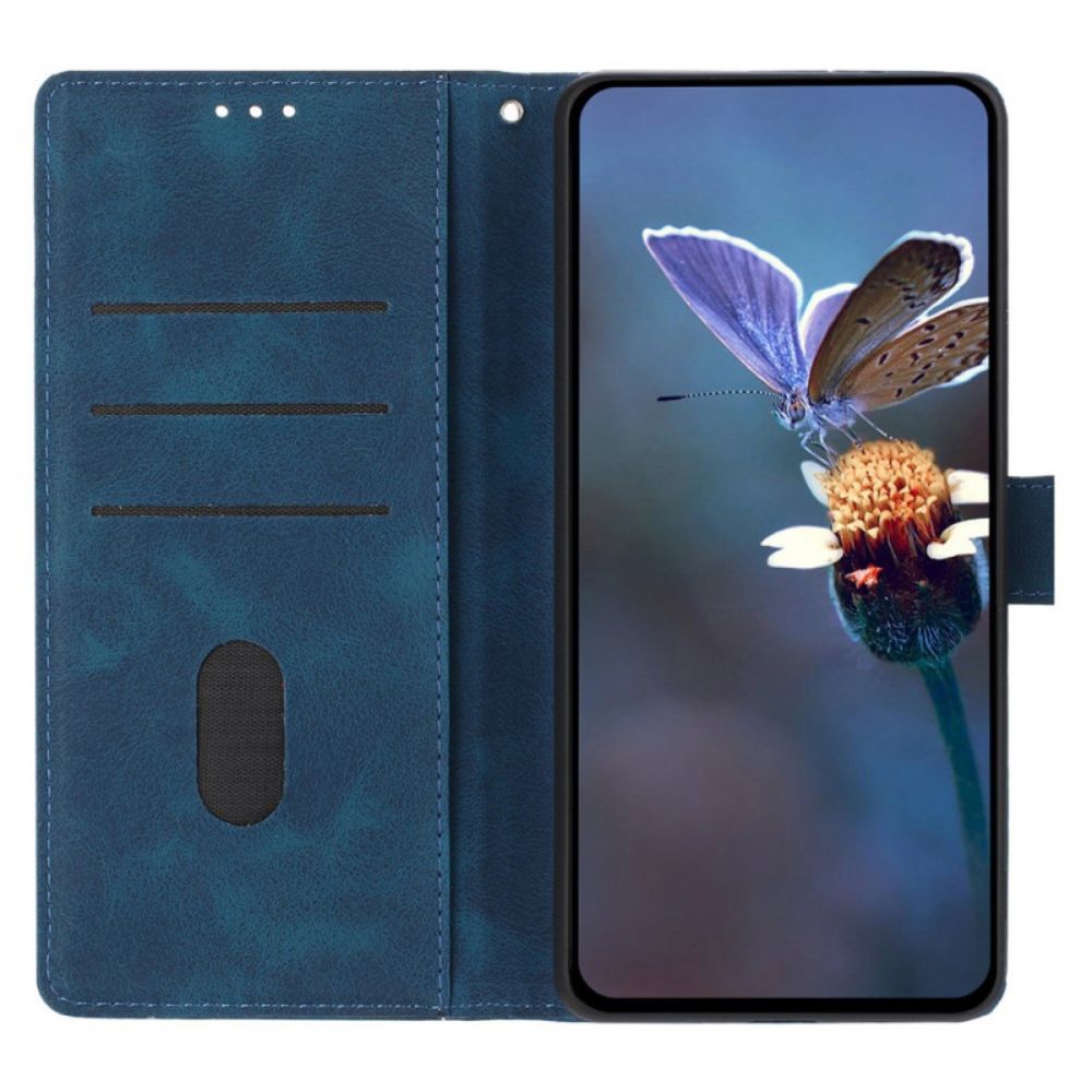 Flip Case Leren Samsung Galaxy S25 Fe Driehoekig Patroon