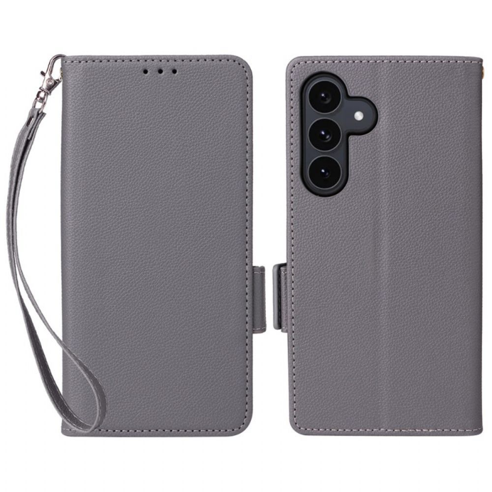 Flip Case Leren Samsung Galaxy S25 Fe Klassieke Portemonnee Met Bandje