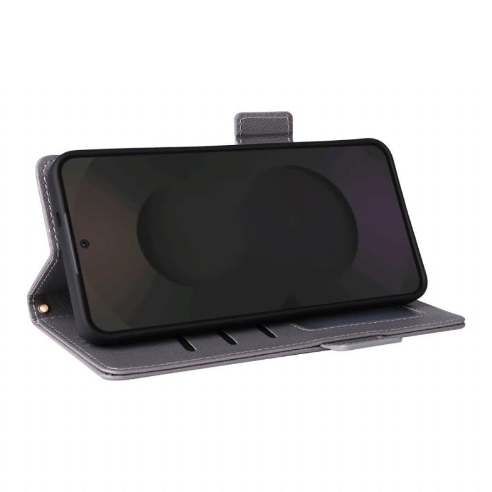 Flip Case Leren Samsung Galaxy S25 Fe Klassieke Portemonnee Met Bandje