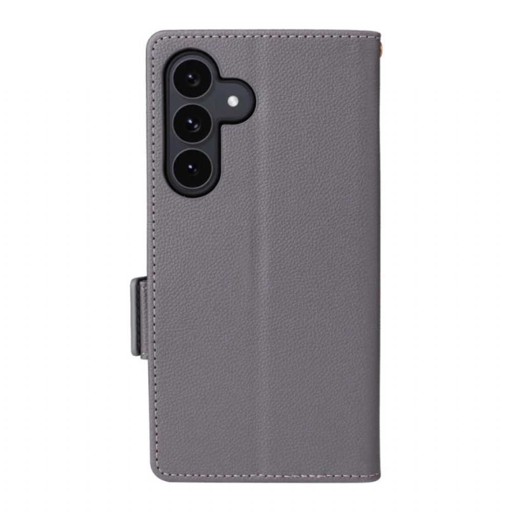 Flip Case Leren Samsung Galaxy S25 Fe Klassieke Portemonnee Met Bandje