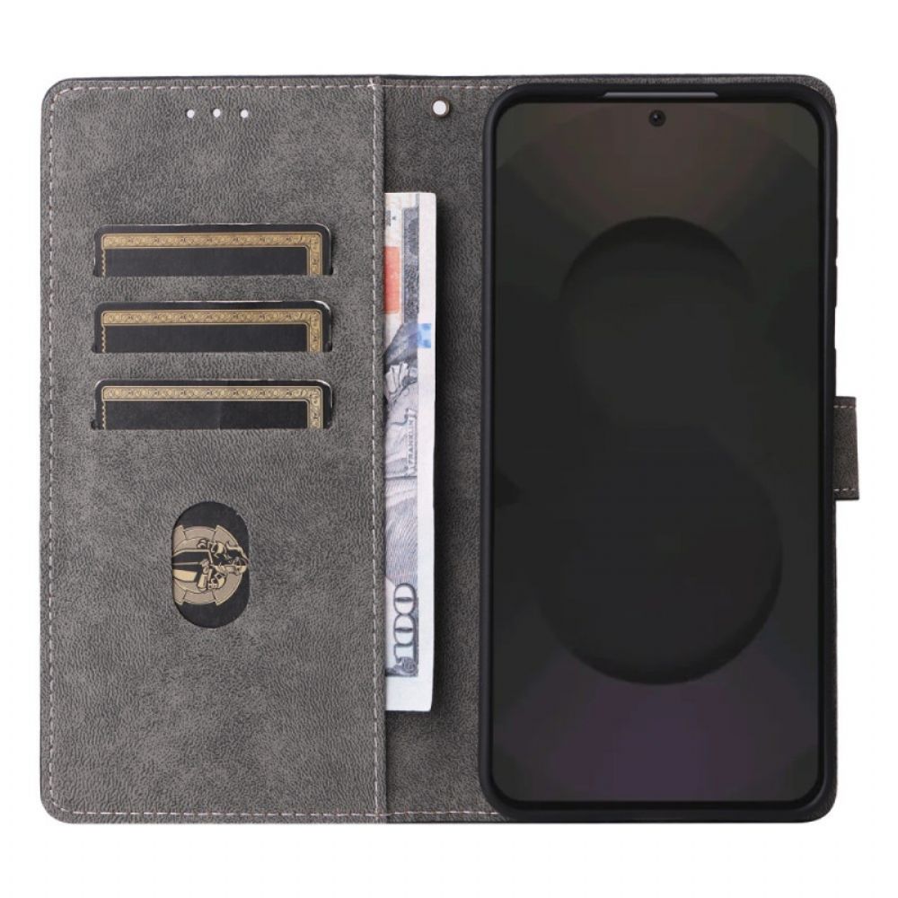 Flip Case Leren Samsung Galaxy S25 Fe Rfid-bescherming (suède-effect)