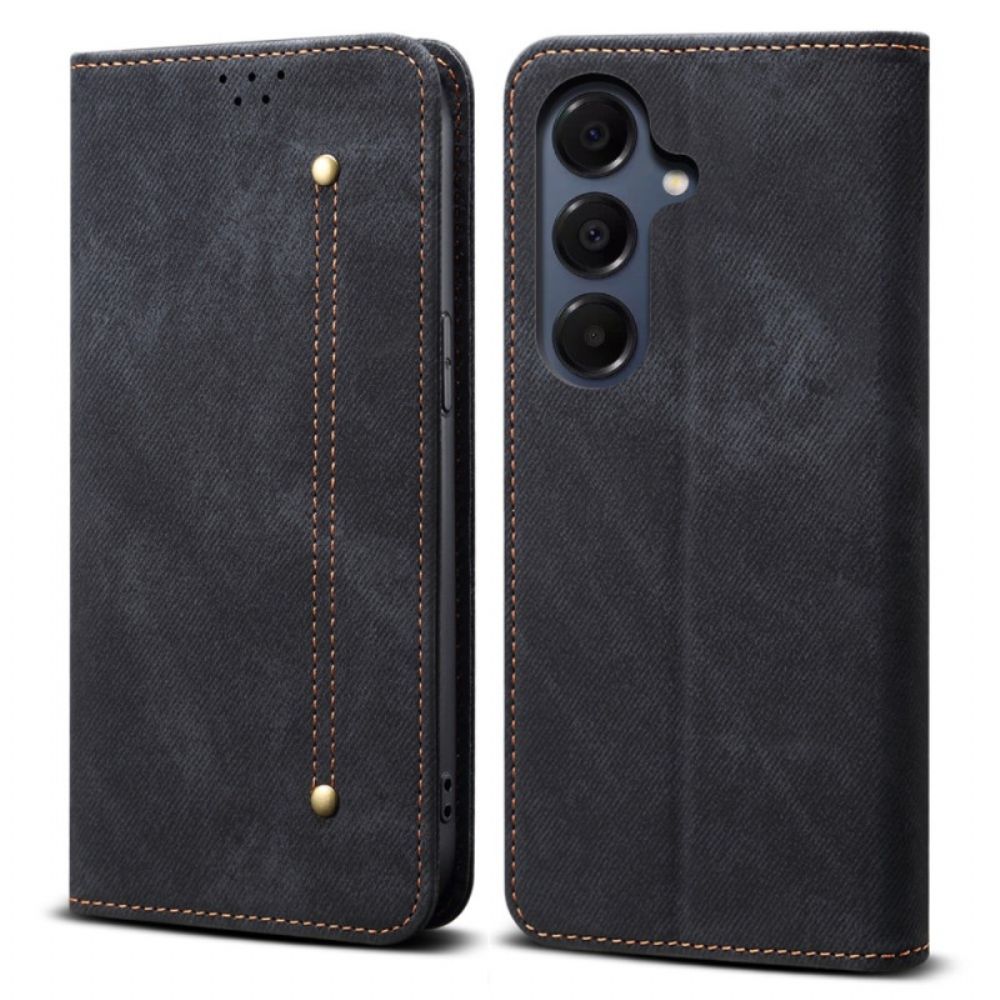Folio-hoesje Samsung Galaxy S25 Fe Denimstof