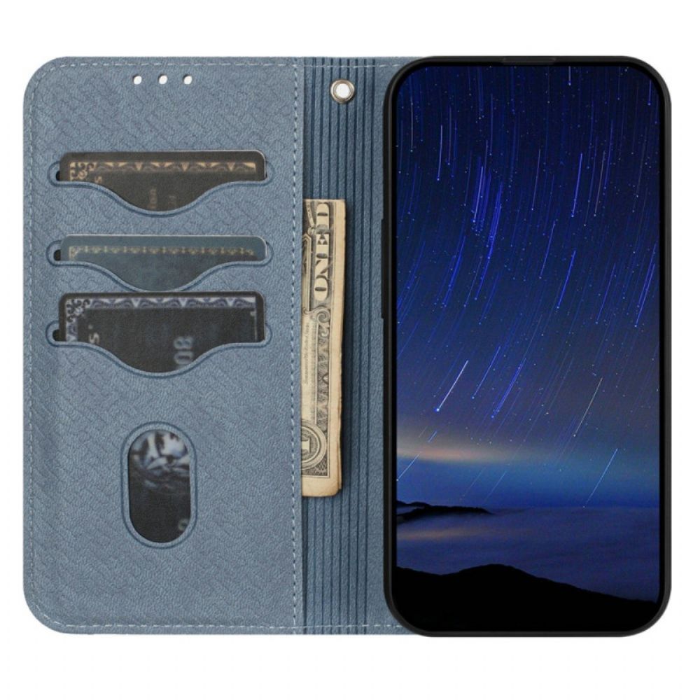 Folio-hoesje Samsung Galaxy S25 Fe Telefoonhoesje Geweven Textuur En Koord