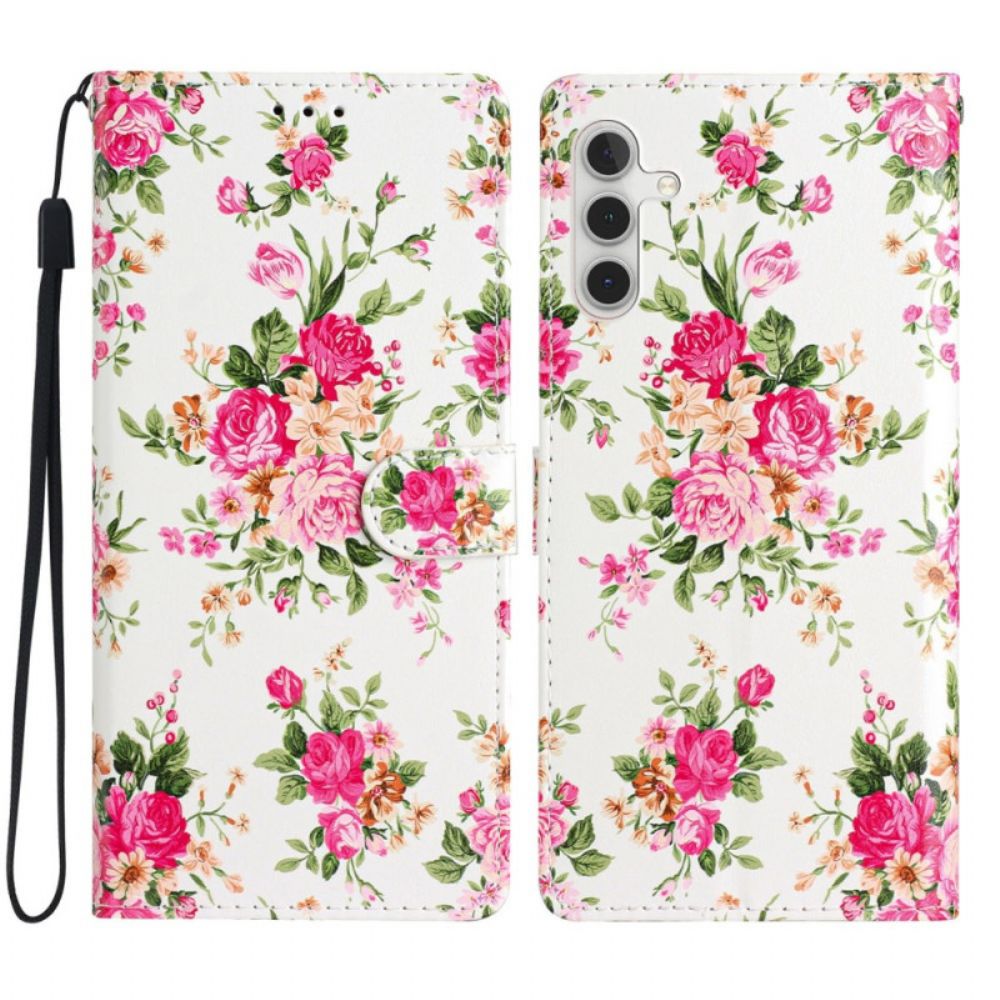Folio-hoesje Samsung Galaxy S25 Fe Telefoonhoesje Vrijheidsbloemen