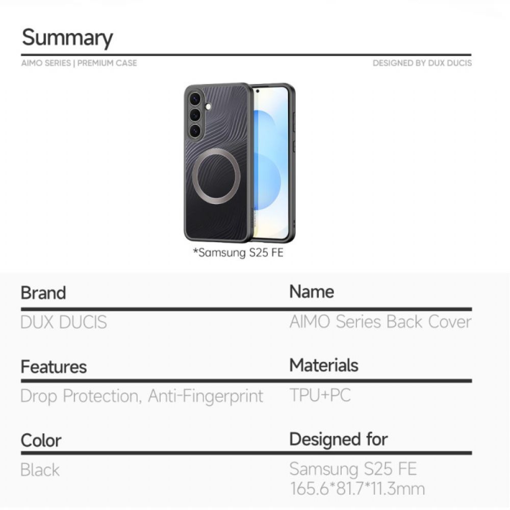 Hoesje Samsung Galaxy S25 Fe Compatibel Met Magsafe Aimo-serie Ux Ducis