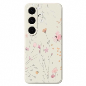 Hoesje Samsung Galaxy S25 Fe Kleurrijke Siliconen Bloemen Bescherming Hoesje