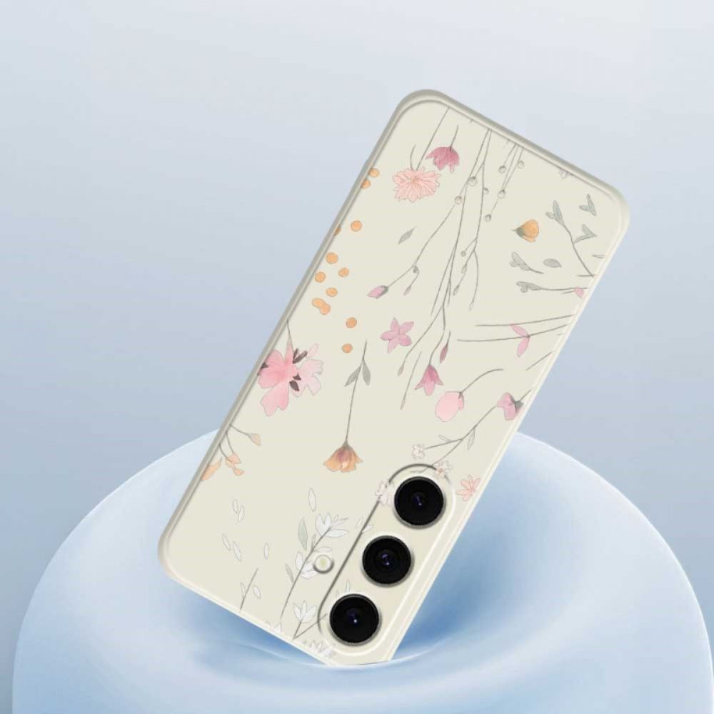 Hoesje Samsung Galaxy S25 Fe Kleurrijke Siliconen Bloemen Bescherming Hoesje