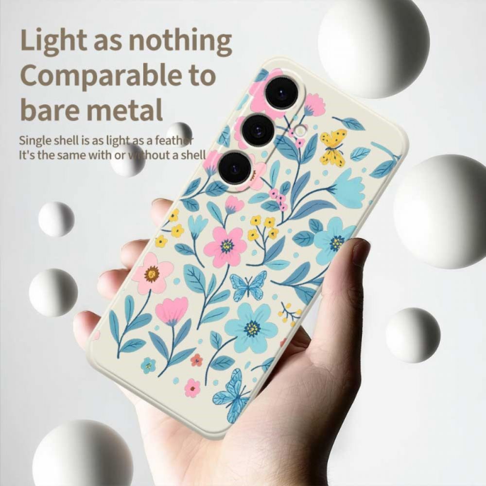 Hoesje Samsung Galaxy S25 Fe Siliconen Met Bloemenprint Bescherming Hoesje