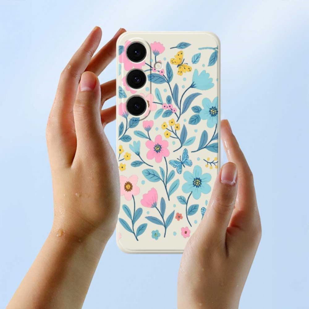 Hoesje Samsung Galaxy S25 Fe Siliconen Met Bloemenprint Bescherming Hoesje