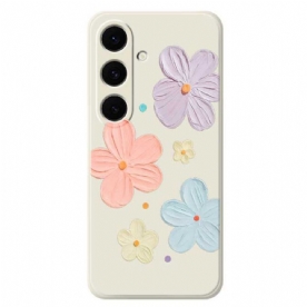 Hoesje Samsung Galaxy S25 Fe Siliconen Met Pastelkleurige Bloemen Bescherming Hoesje